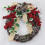 Popular handmade rattan tree decor garland wreaths outdoor christmas decorations