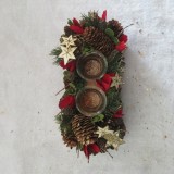 Fancy  best popular festival and home decoration christmas wreath with candle cups