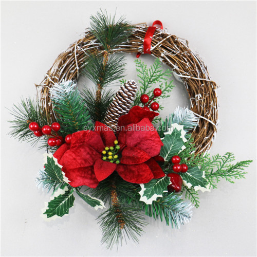 Popular handmade rattan tree decor garland wreaths outdoor christmas decorations