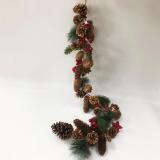 Star Shape Natural Pine cone Christmas Party Wreath with red berry