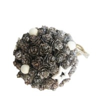 Cost-effective Pine cone ball chic top grade  home decoration handwork christmas rattan ball wreath