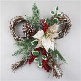 Wholesale  decorative rattan artificial green wreath christmas decoration door hanging ornament