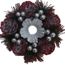16cm mini Candle Wreath with plastic pine cone with hand make