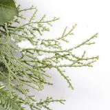 classic green leaves with snow and red berries Christmas wreath for Christmas and home decoration