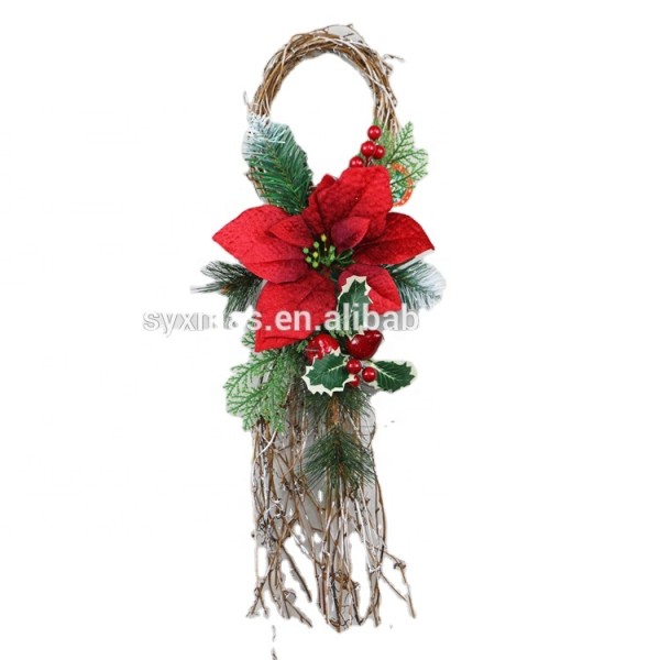 Popular handmade rattan tree decor garland wreaths outdoor christmas decorations