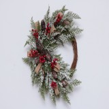 High-end PE christmas wreath  for door supplies preserved boxwood christmas wreath