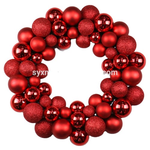 High Quality Christmas Plastic Ball Wreaths For Door Decoration New products