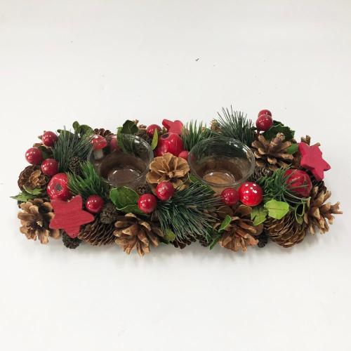 Fancy  best popular festival and home decoration christmas candle wreath