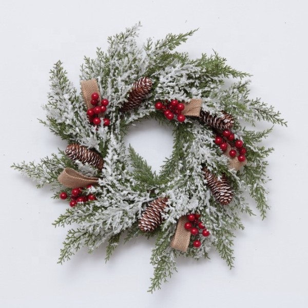 2020 New Design High Quality Christmas PE White Wreath For Holiday Wedding Party Decoration Supplies Hook Ornament Craft Gifts