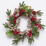50cm wholesale half nature rattan christmas wreath  for door supplies preserved boxwood christmas garland