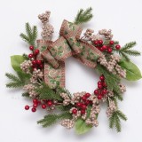 50cm wholesale half nature rattan christmas wreath  for door supplies preserved boxwood christmas garland
