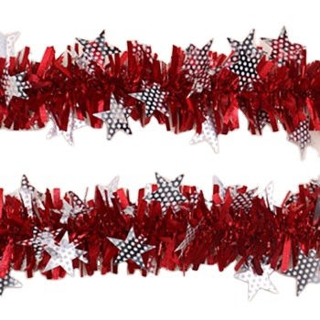 2meters Red PET Christmas Tinsel Garland