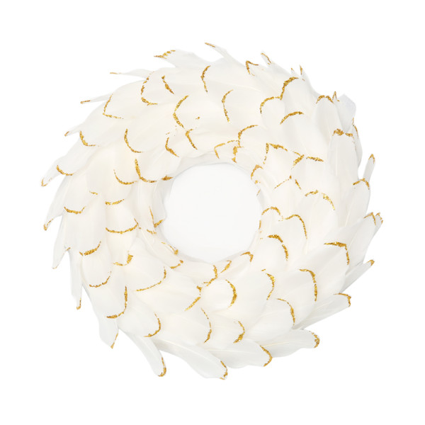 luxurious  Christmas  white Feather wreath  wedding decorations home decoration