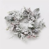2021 New Design High Quality Christmas  flocking Wreath For Holiday Wedding Party Decoration Supplies Hook Ornament Craft Gifts