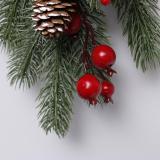 simple PE with glitter and pine cone with white mixed Christmas hanging decoration with bowknot