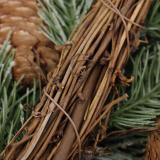 Customized  New PE Horn Garland Decoration Green Christmas Garland With Red Fruits Pine Cone and bowknot