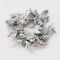 2021 New Design High Quality Christmas  flocking Wreath For Holiday Wedding Party Decoration Supplies Hook Ornament Craft Gifts