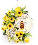 2021 New Design Quality Bees Semi Ring Wreath For Holiday Wedding Party halloween Decoration Supplies Ornament Craft Gifts