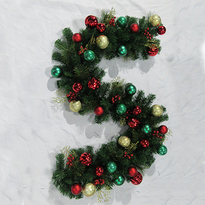 200cm Artificial Christmas Garland with ball and other ornaments decorated hot sell