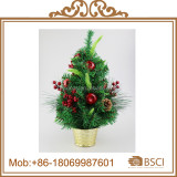 Green PVC Mini Tree with White Christmas Decoration Tree Christamas Decoration SY Xmas PP Bag Handmade for Desk Decorate 6 Color