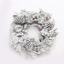 2021 New Design High Quality Christmas  flocking Wreath For Holiday Wedding Party Decoration Supplies Hook Ornament Craft Gifts