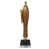 Classical pipe style custom logo sticker and metal badge decorative of  wooden beer tap handle
