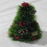 270cm  green PVC Christmas garland with red berry and nature pinecone decorated