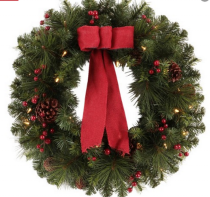 Outdoor/indoor wreath with light christmas decoration home ornaments