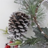 2021 New Design High Quality Christmas  flocking Wreath For Holiday Wedding Party Decoration Supplies Hook Ornament Craft Gifts