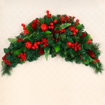 Longhorn shape Christmas Ornament Swag Wreath Door Mount Teardrop Swag Wreath Outdoor Hanging Wall Decoration