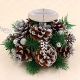 wonderful Christmas decorative pine cone candle holder