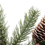 Customized  New PE Horn Garland Decoration Green Christmas Garland With Red Fruits Pine Cone and bowknot