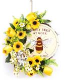 2021 New Design Quality Bees Semi Ring Wreath For Holiday Wedding Party halloween Decoration Supplies Ornament Craft Gifts