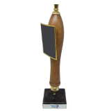 Classical pipe style custom logo sticker and metal badge decorative of  wooden beer tap handle