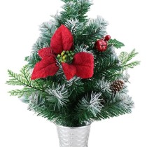 Green PVC Mini Tree with White Christmas Decoration Tree Christamas Decoration SY Xmas PP Bag Handmade for Desk Decorate 6 Color