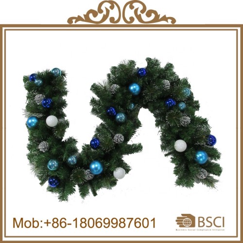 200cm Artificial Christmas Garland with ball and other ornaments decorated hot sell
