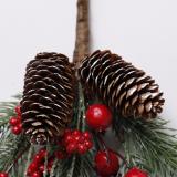simple PE with glitter and pine cone with white mixed Christmas hanging decoration with bowknot