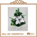 Green PVC Mini Tree with White Christmas Decoration Tree Christamas Decoration SY Xmas PP Bag Handmade for Desk Decorate 6 Color