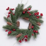 50cm wholesale half nature rattan christmas wreath  for door supplies preserved boxwood christmas garland