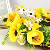 2021 New Design Quality Bees Semi Ring Wreath For Holiday Wedding Party halloween Decoration Supplies Ornament Craft Gifts