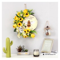 2021 New Design Quality Bees Semi Ring Wreath For Holiday Wedding Party halloween Decoration Supplies Ornament Craft Gifts