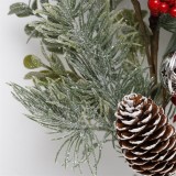 New Design  Christmas Door deco  51cm artifical wreath with pine cone red berry