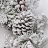 2021 New Design High Quality Christmas  flocking Wreath For Holiday Wedding Party Decoration Supplies Hook Ornament Craft Gifts