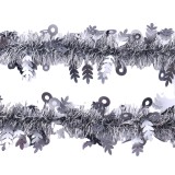 2meters blue color PET Christmas wired Tinsel Garland Colorful Tinsel Garland with different Shape Stars Tree Shape