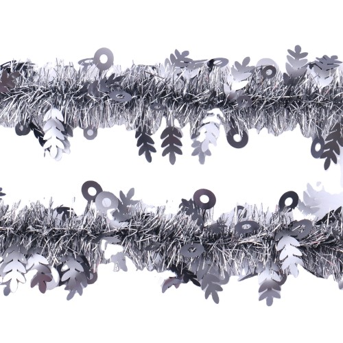 2meters blue color PET Christmas wired Tinsel Garland Colorful Tinsel Garland with different Shape Stars Tree Shape