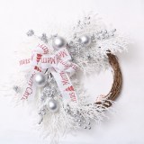 60cm OX horn shape  white color Luxury Decorated Christmas garland with white glitter with red berry