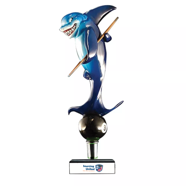 custom shark billiards resin beer tap handle