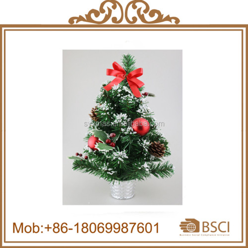 Green PVC Mini Tree with White Christmas Decoration Tree Christamas Decoration SY Xmas PP Bag Handmade for Desk Decorate 6 Color