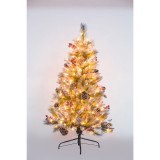 6ft 7ft 8ft 9ft Slim Pre Lit Red Berries Artificial Christmas Trees with LED Lights