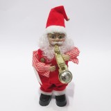 Promotional Chirstmas Gift Christmas Electric Music Santa Plush Toy Holiday Ornaments Christmas decoration toy